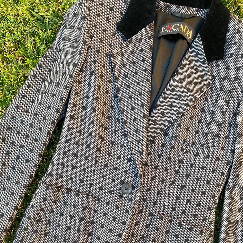 Vintage Escada polka dot blazer wool cashmere 34